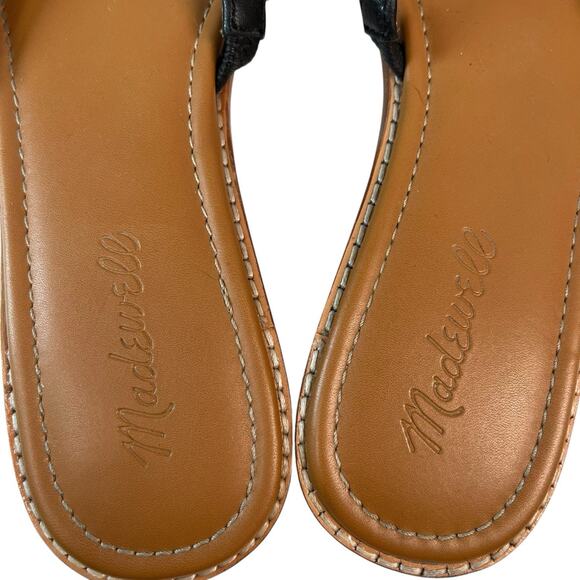 Madewell‎ Addie Black Leather Slides US 8.5 - Picture 3 of 4